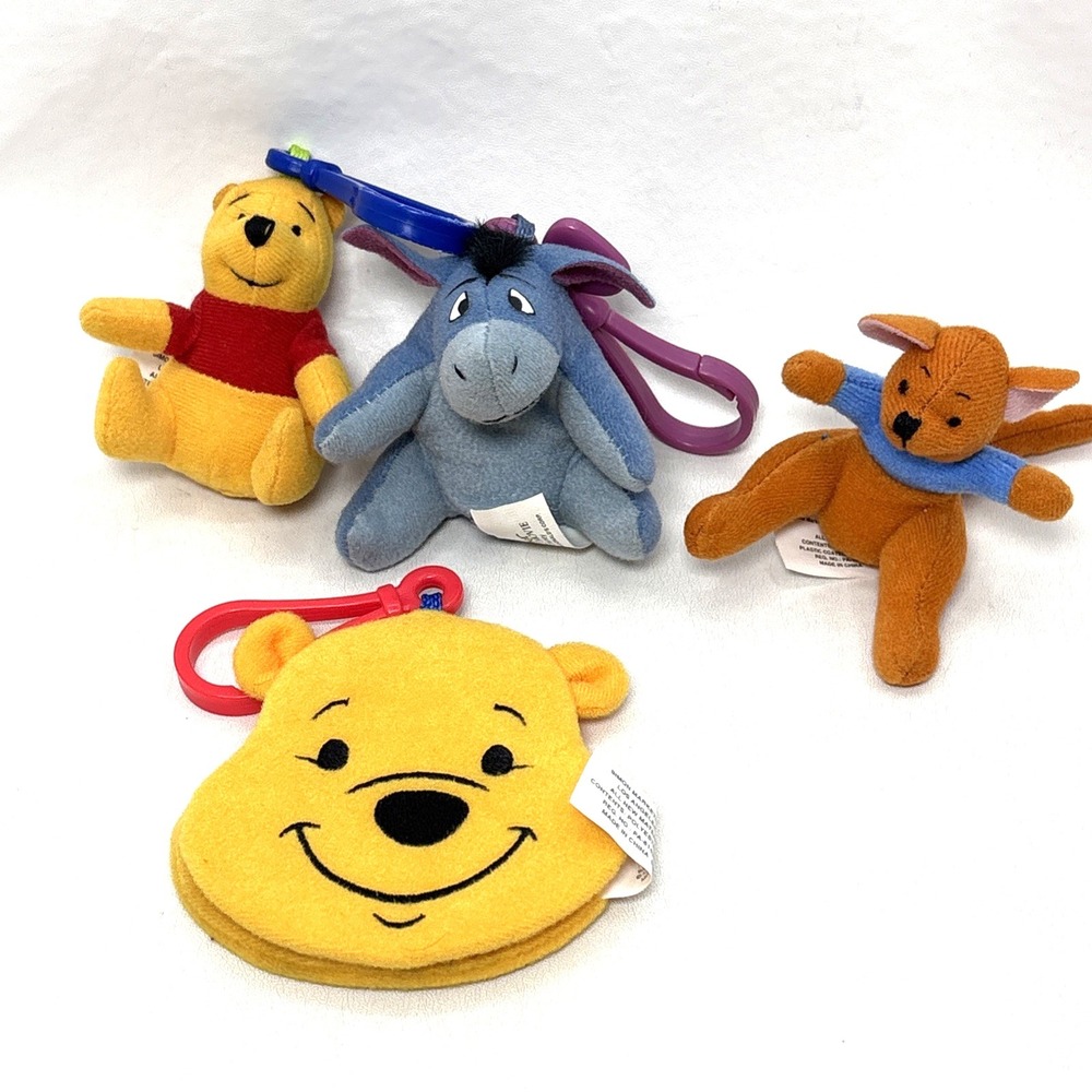 Vintage Disney Winnie the Pooh Friends The Tigger Movie Plush Backpack Clips Lot